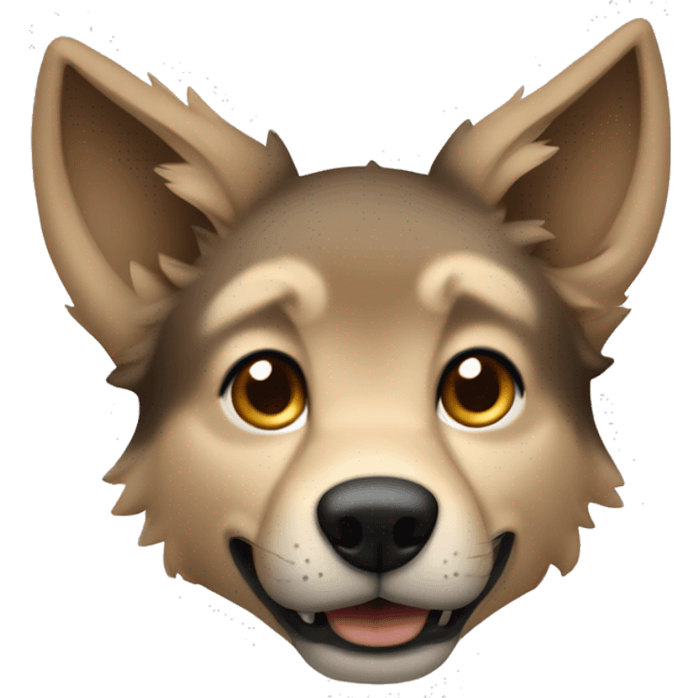 4 legs a light brown puppy-like wolf with black hair on its ears emoji