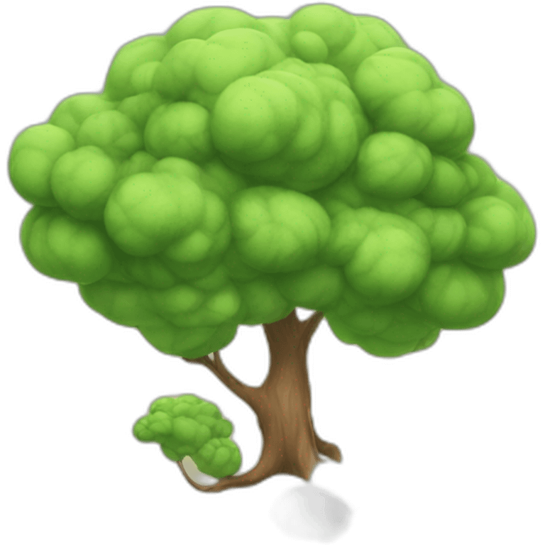 Cloud farting on tree emoji