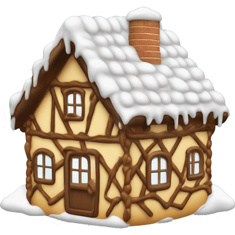 Lebkuchenhaus in schneekugel emoji