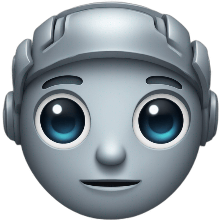 cute space gray robot face emoji