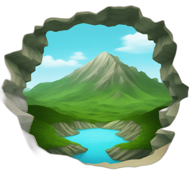 mountain landshaft beatiful water  emoji