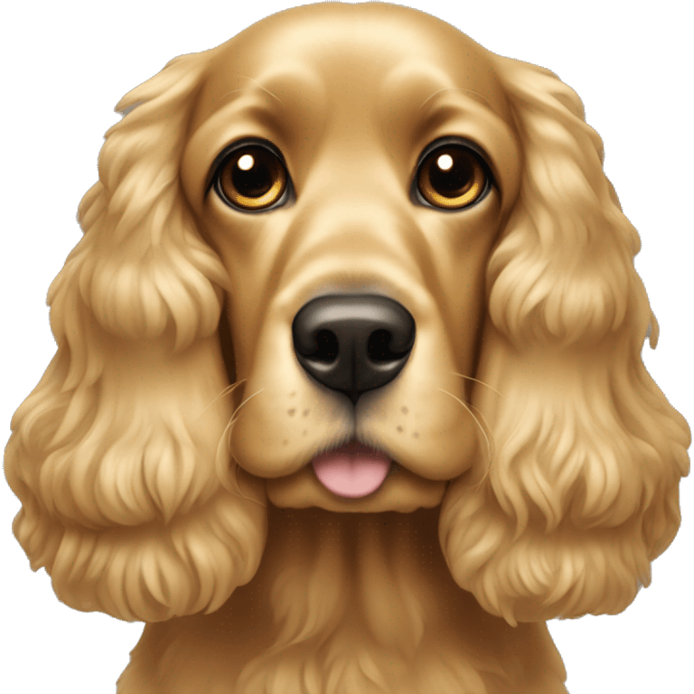 gold cocker spaniel face, with dark eyes emoji