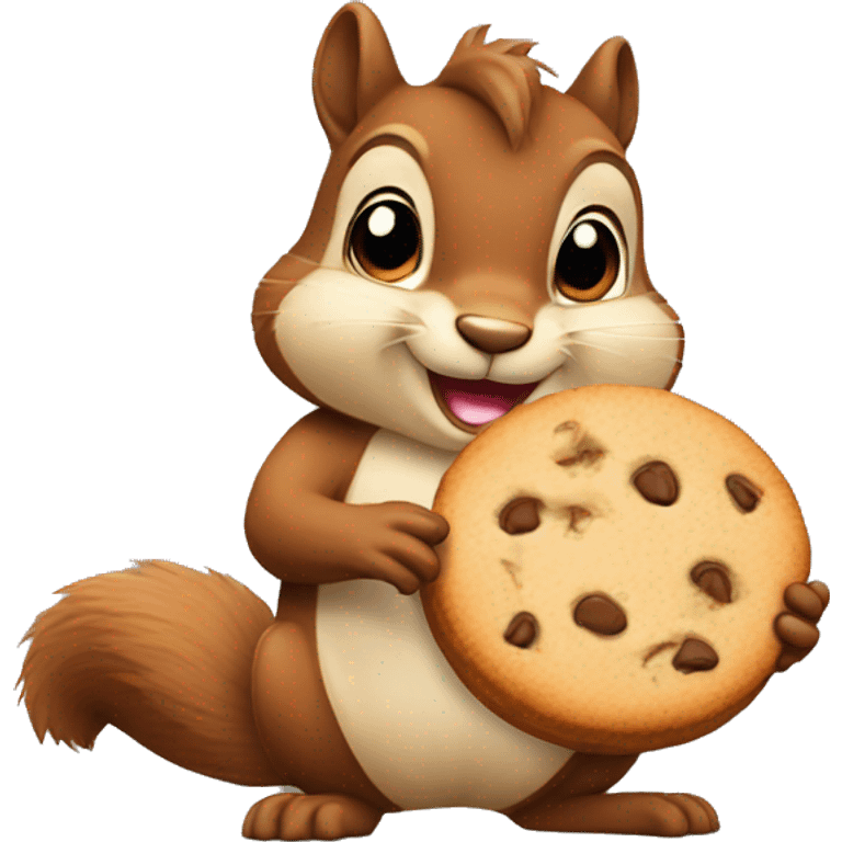 a squirrel holding a cookie emoji