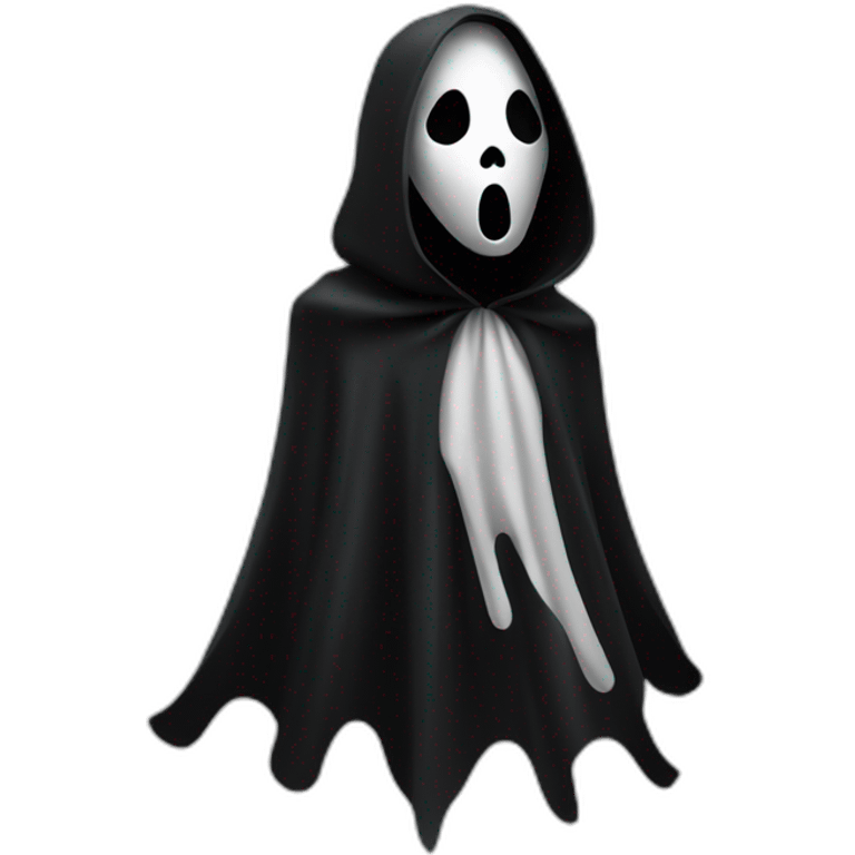 Ghost face maniac Black cloak, white mask film scream emoji