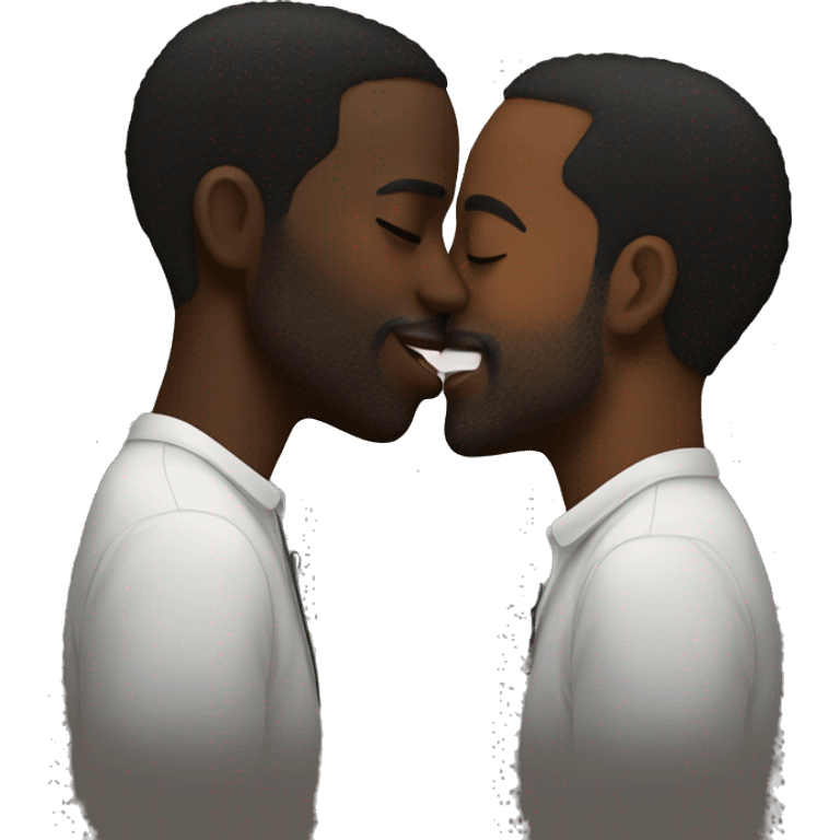 Black man kissing black man emoji