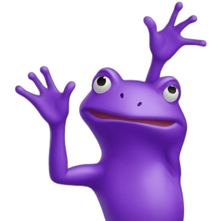 waving purple frog emoji