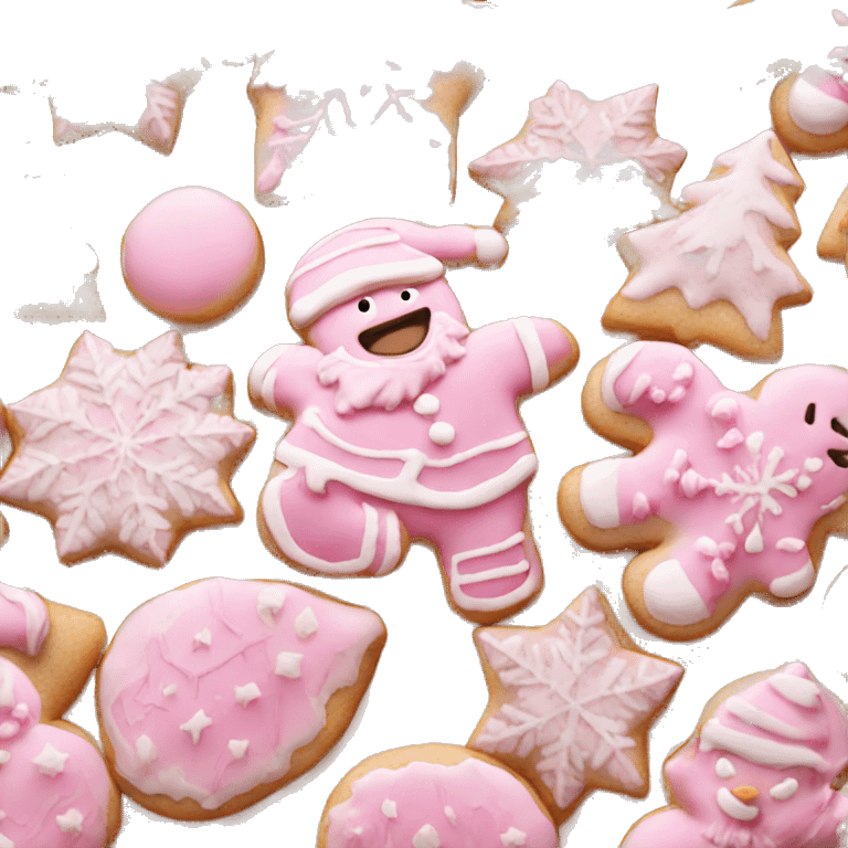 Pink frosted Christmas cookies emoji