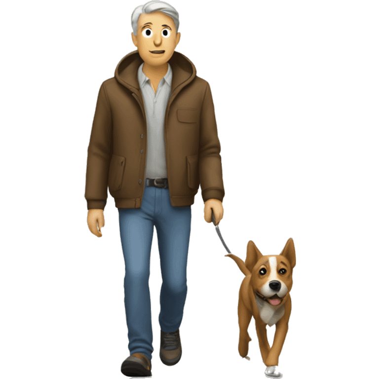 Dog walking a man  emoji