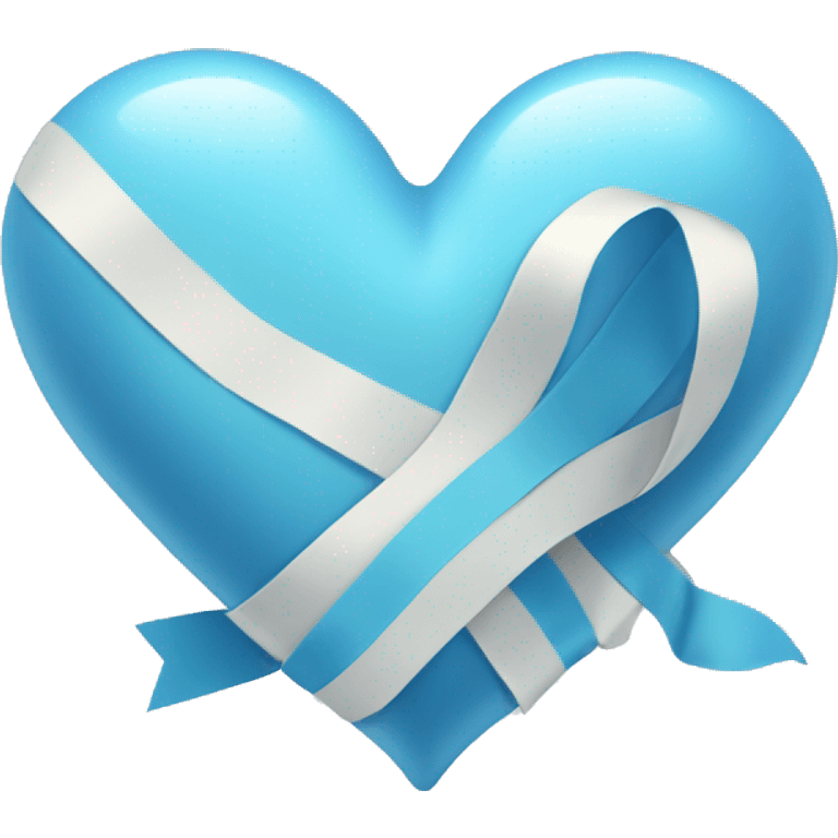 Soft Blue heart with ribbon emoji