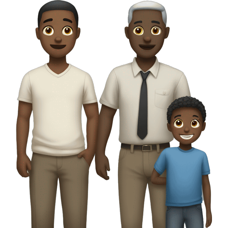 a black child with his white dad father and son emoji