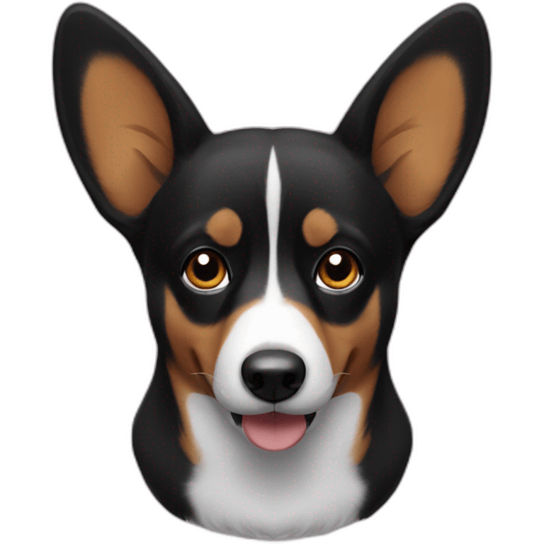 Black corgi disapproving emoji