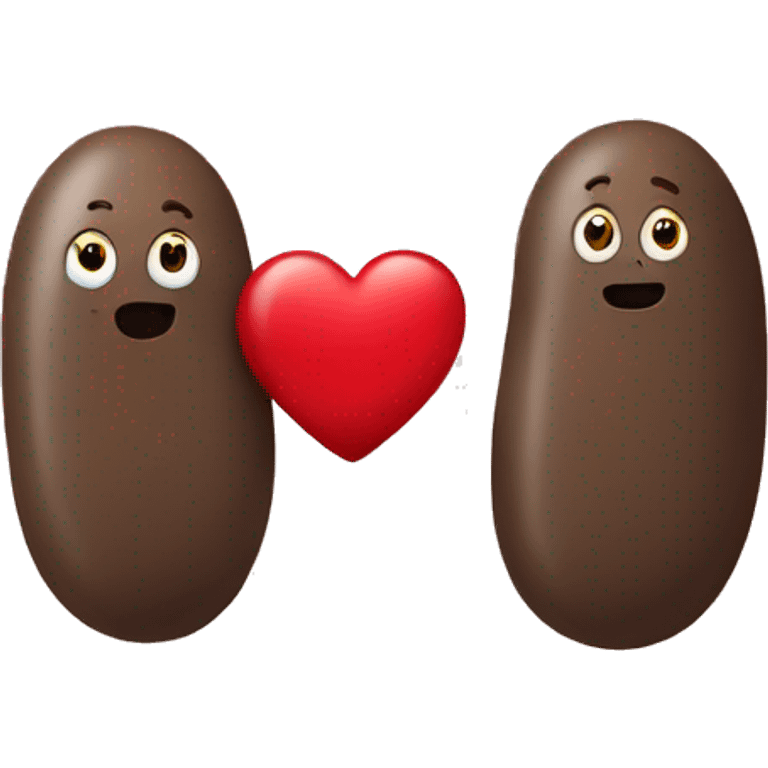 Two beans with a heart emoji