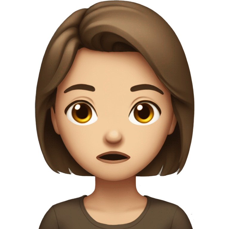 angry cute girl with brown hair emoji