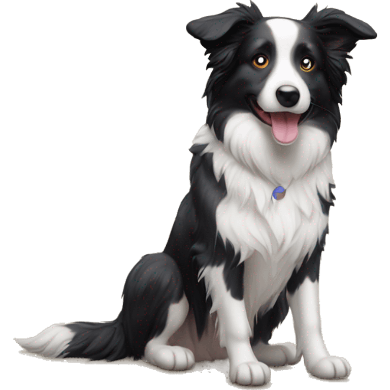 Border collie dog at the beach  emoji