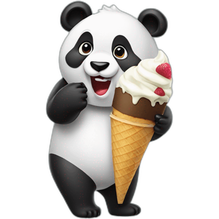 Panda eating ice cream emoji