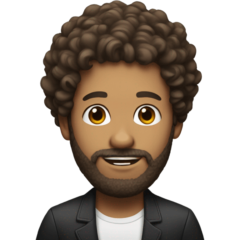 Man with Brown curly hair and Beard playing the Piano emoji