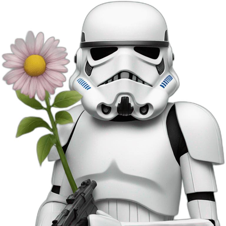 storm trooper with a flower emoji