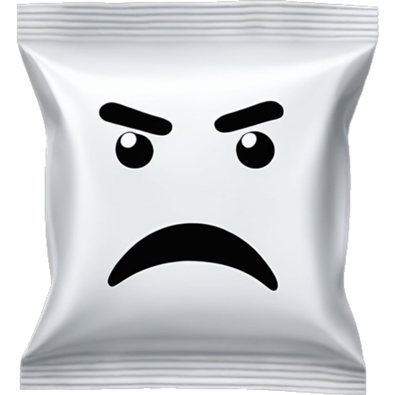 salt packet with a angry expression emoji