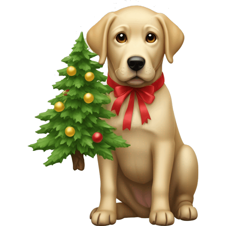 Labrador mit Weihnachtsbaum emoji