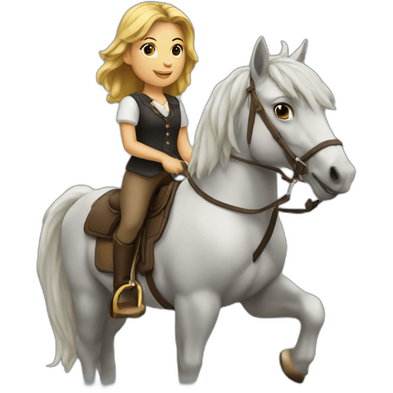 Léa sur un cheval emoji