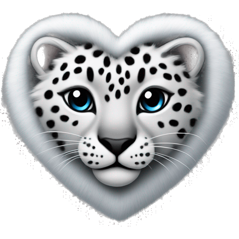 snow leopard fur shaped in a heart emoji