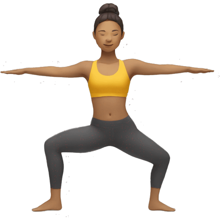 person with yellow skin tone doing yoga emoji