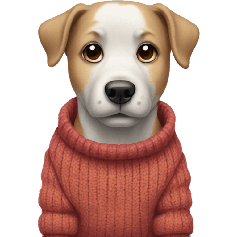 Cold dog wearing a sweater emoji