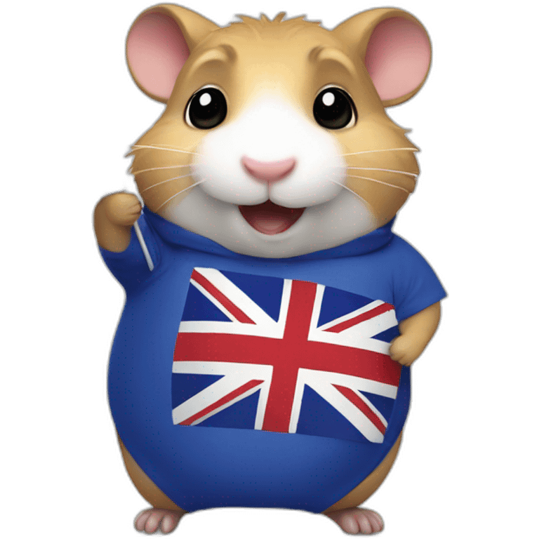 Fat hamster waiving uk flag  emoji