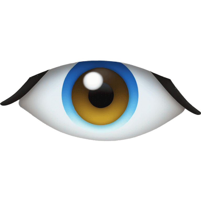 one eye with a blue pupil and three blue eyelashes on the left emoji