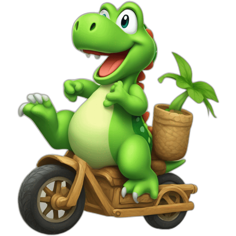 Yoshi riding a Guar emoji