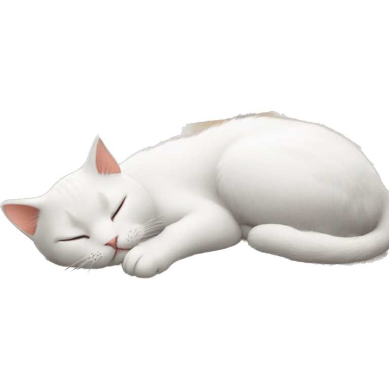 white kitty sleeping on the table emoji