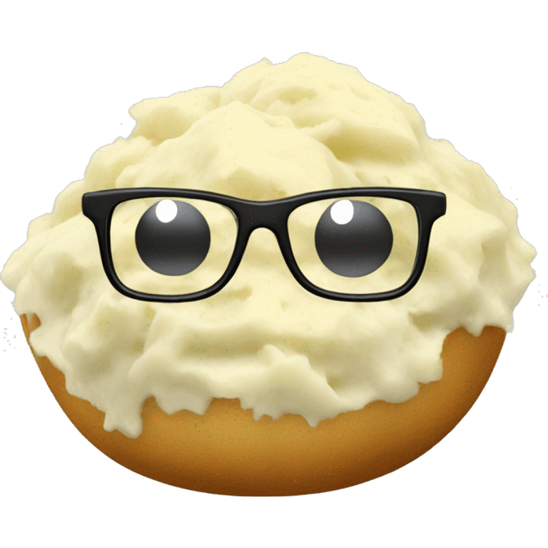 Mashed potatoes with glasses emoji