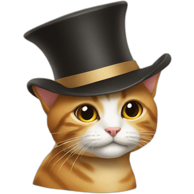 the cat shows a hat emoji