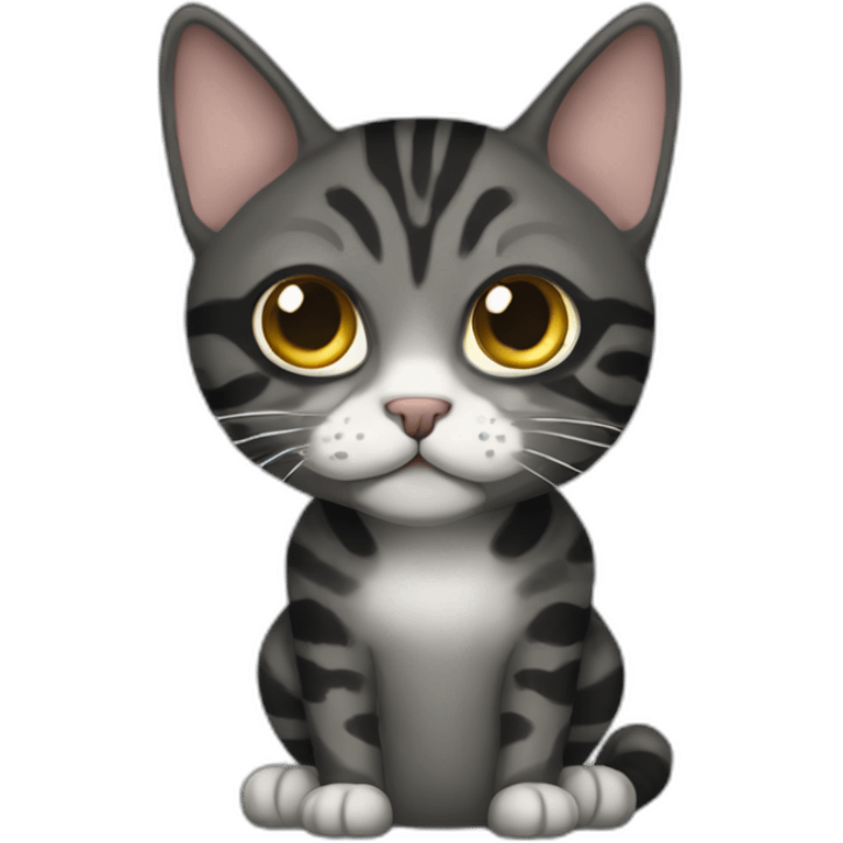 Black mackerel tabby cat pooping emoji