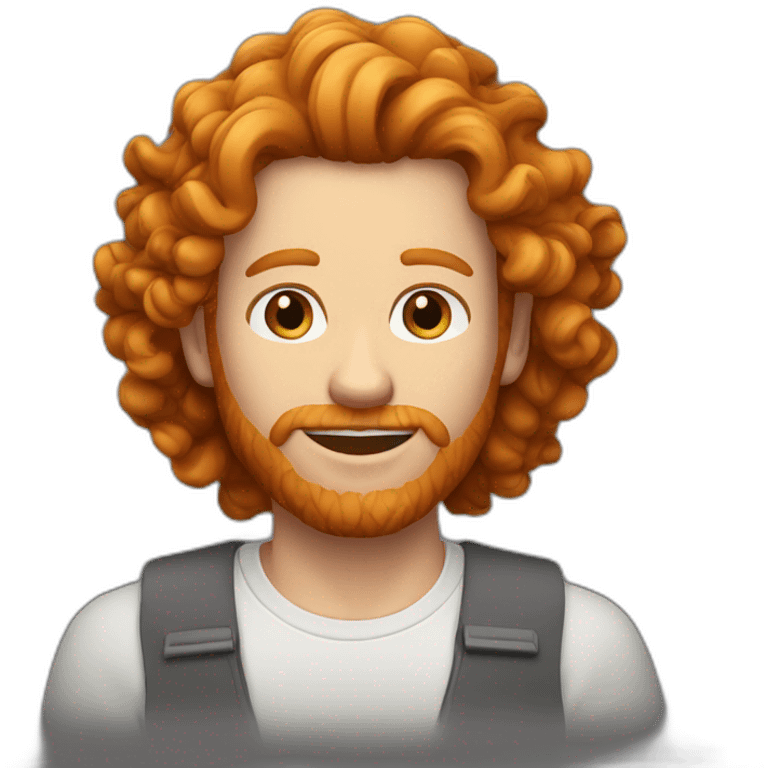 Ginger curl long hair men emoji