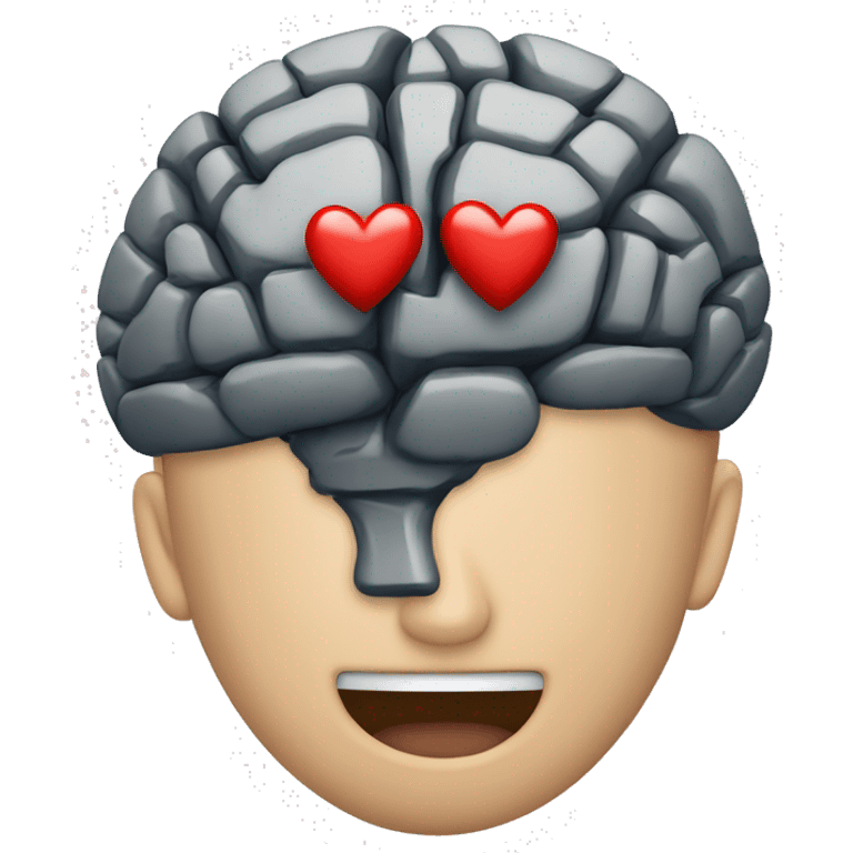 cerebro con un corazón y una benda emoji