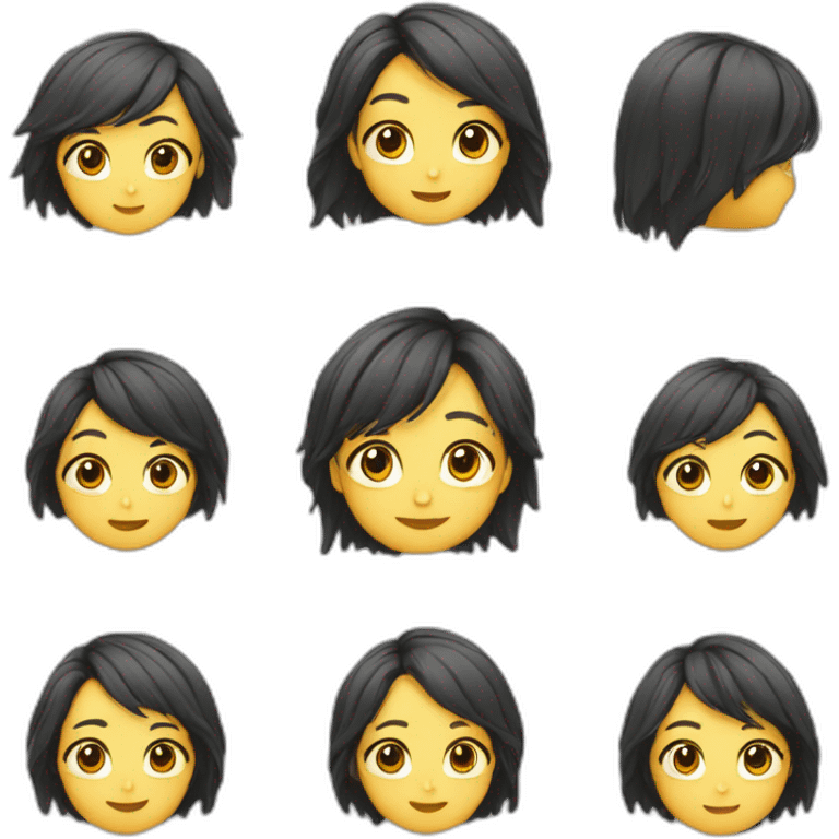 Pria rambut belah tengah emoji