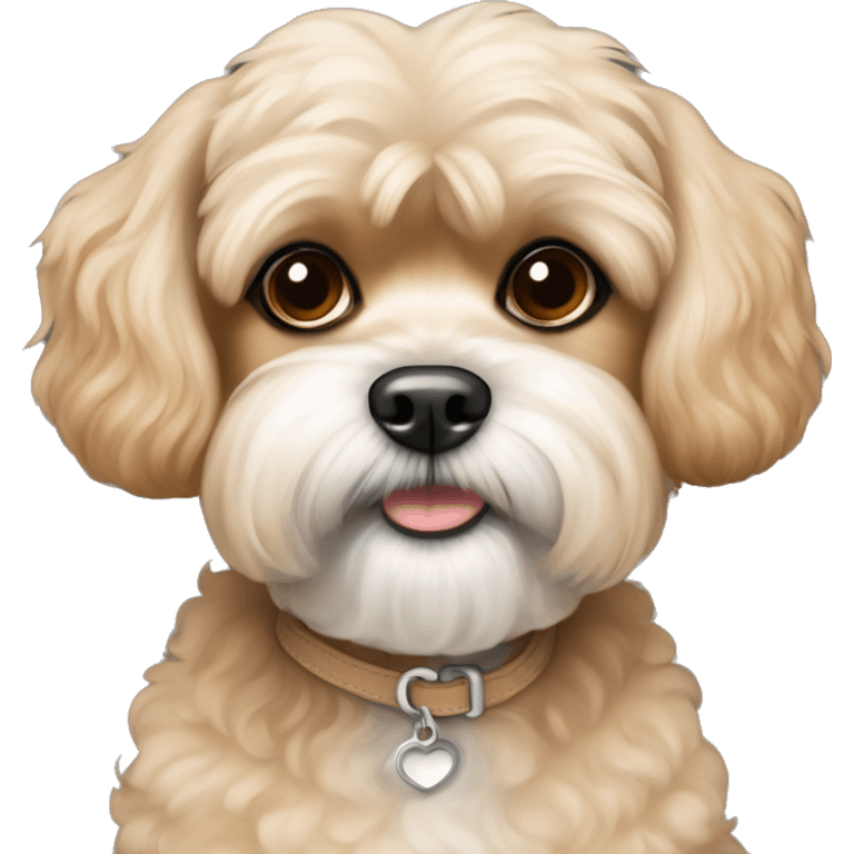 Poodle Shih Tzu mix tan color full body  emoji