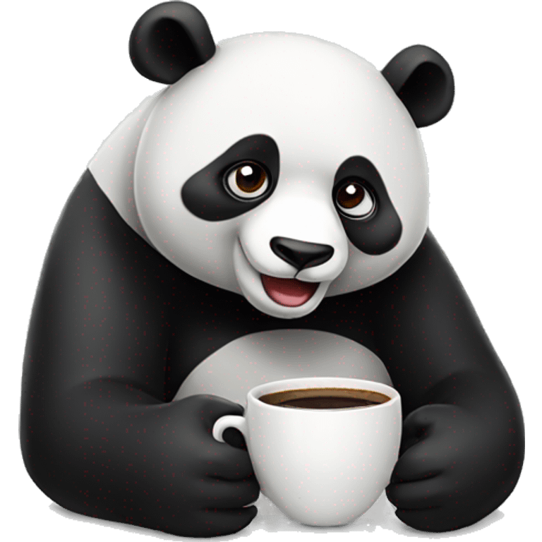 Panda drinking a coffee emoji