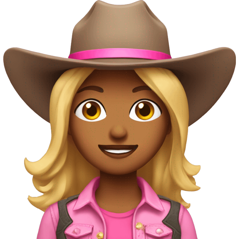 cowgirl with pink cowboy hat emoji