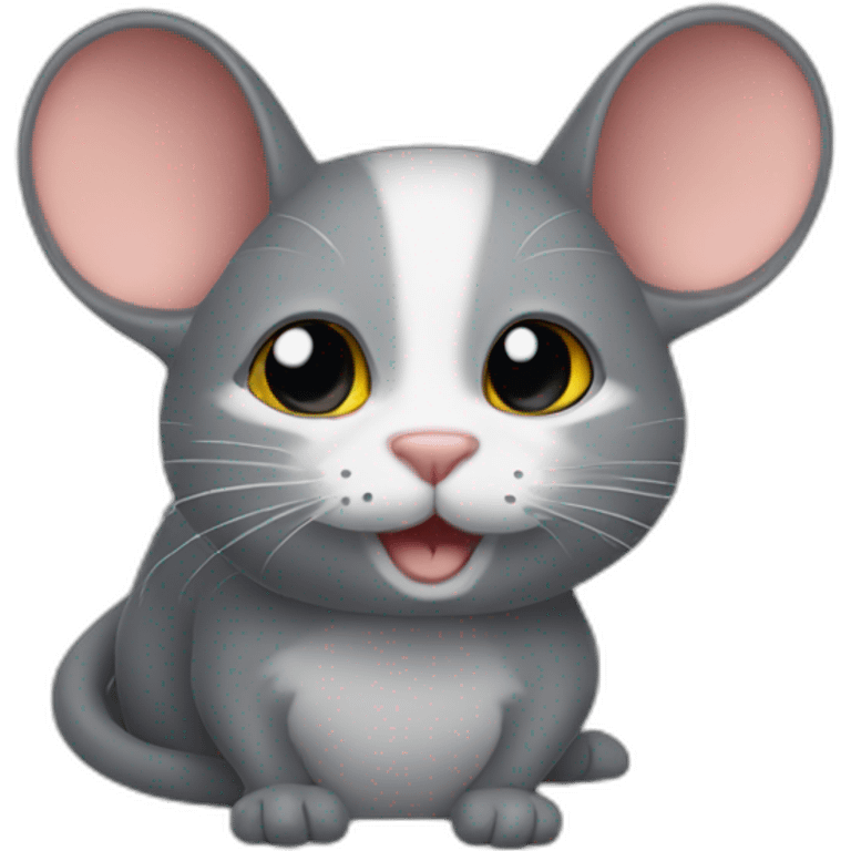 Une souris sur un chat emoji