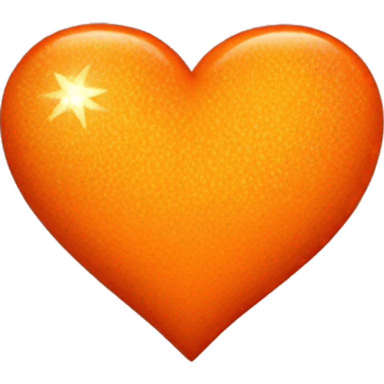 corazón naranja con brillos emoji