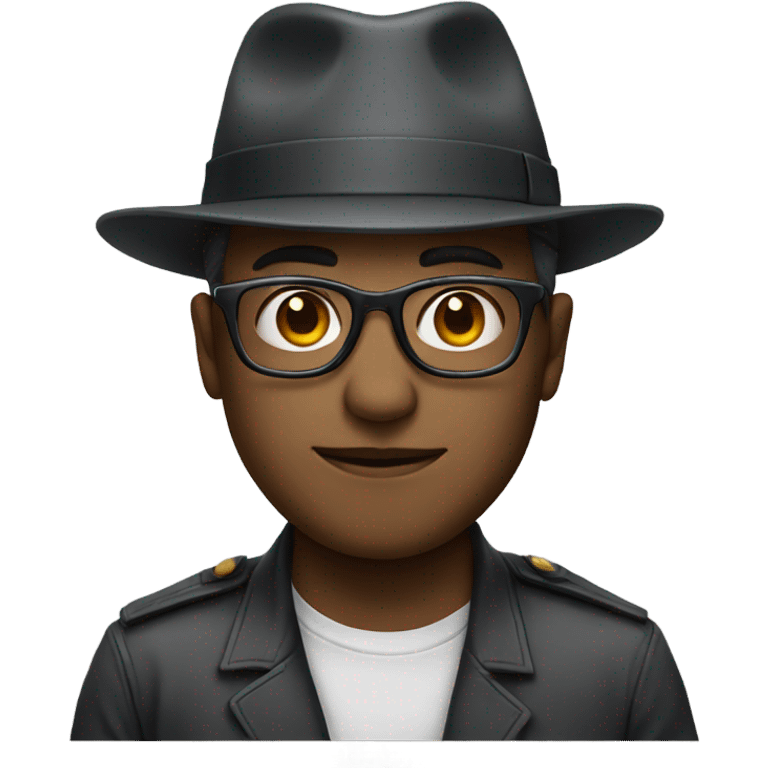 male portrait with glasses and hat emoji