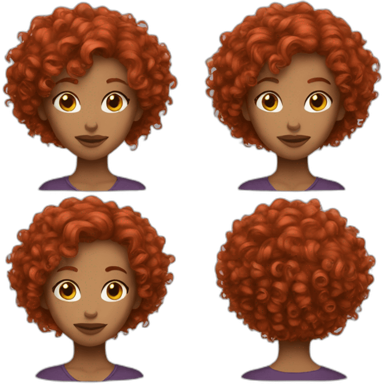 women curly short red hair emoji