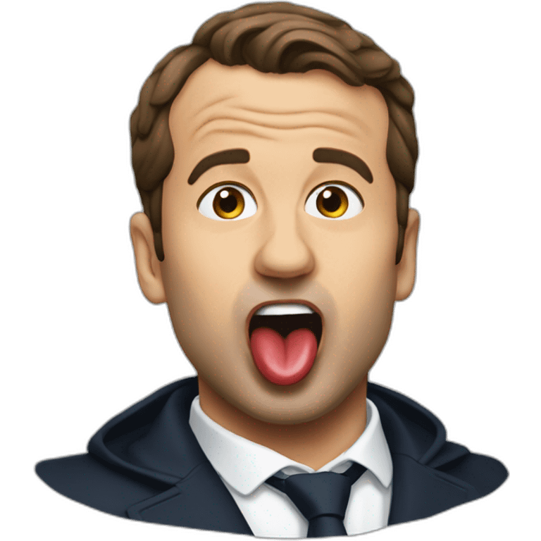 Macron tongue  emoji