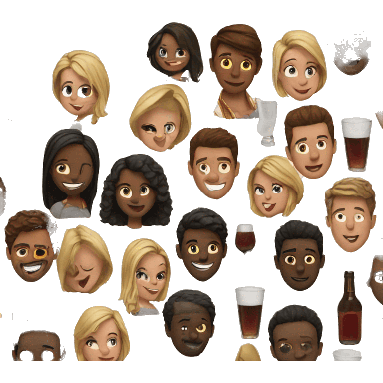 friends enjoying a bar night emoji