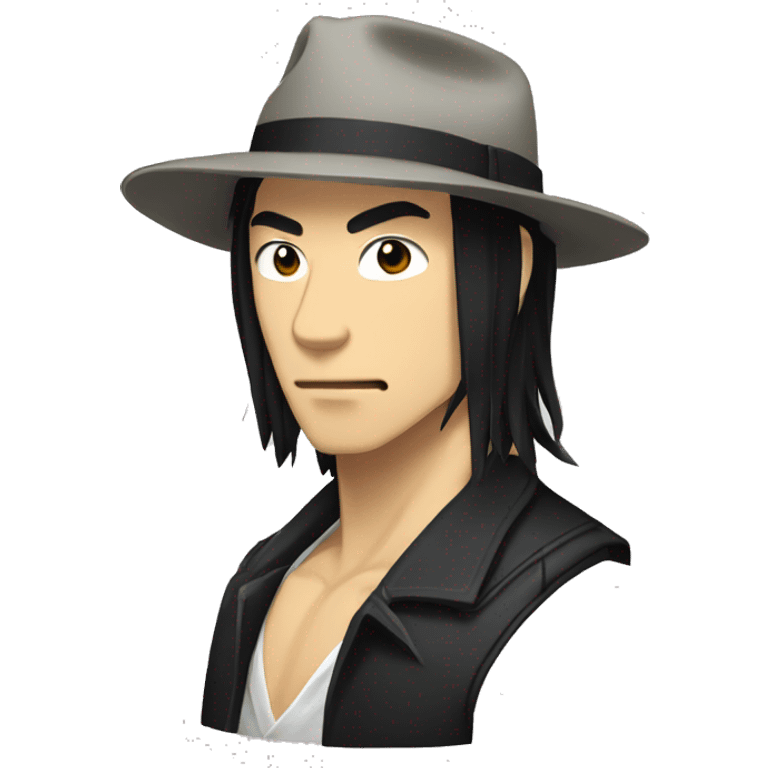 Men gangster keisuke baji with long black hair  emoji