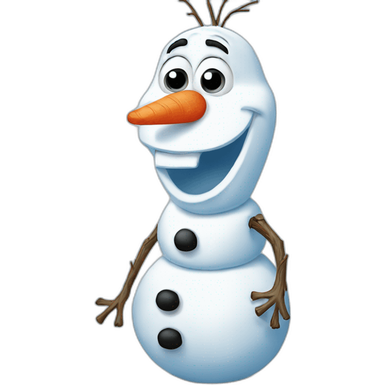 olaf snowman, frozen, sad face emoji