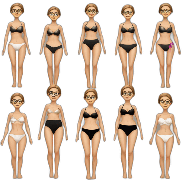 sexy ruth bader ginsburg wearing only a bikini bottoms no top (full body, ios17) emoji