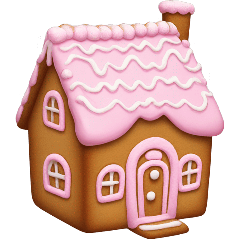 Baby pink gingerbread house emoji